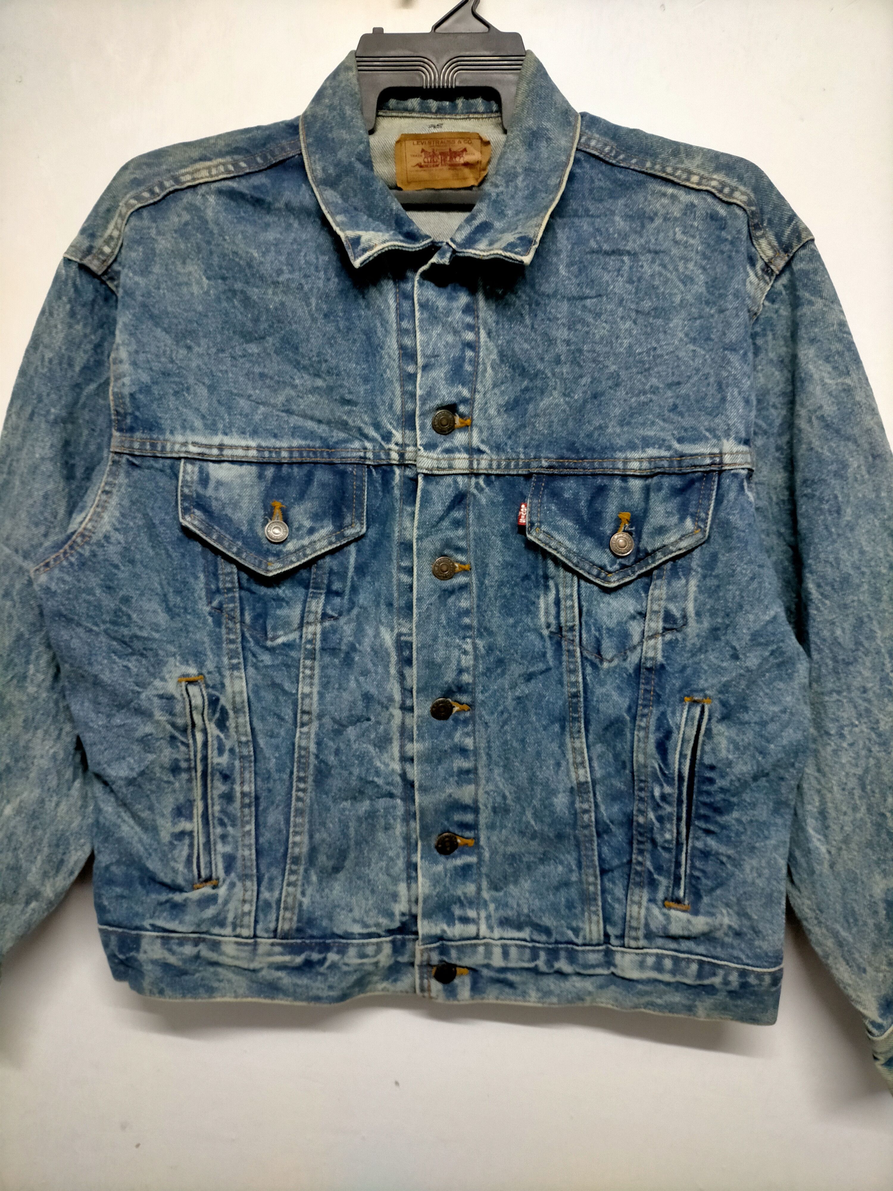 Levi's × Vintage Vintage 80s Levis 507 Acid Wash Trucker Jacket Size US M / EU 48-50 / 2 - 3 Thumbnail