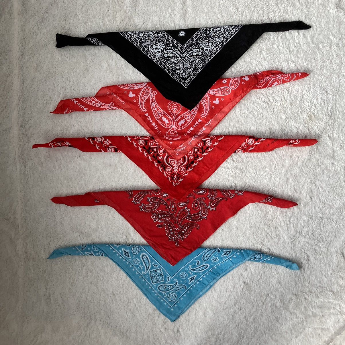 Japanese Brand 5 Pieces Cotton Bandana Scarves Size ONE SIZE - 1 Thumbnail