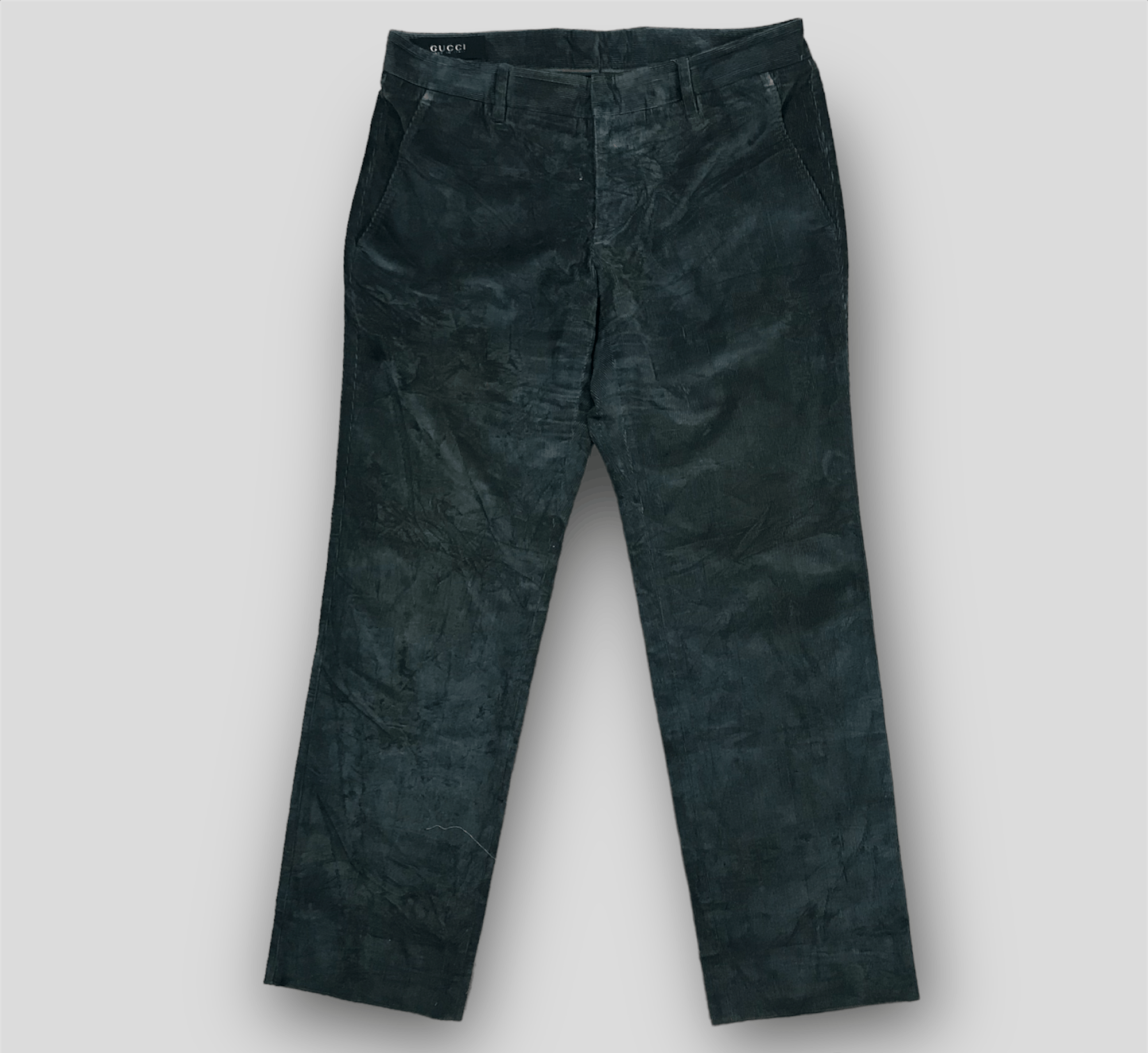 image of p Gucci Corduroy Loose Cut Pants in Pine Green, Men's (Size 34)