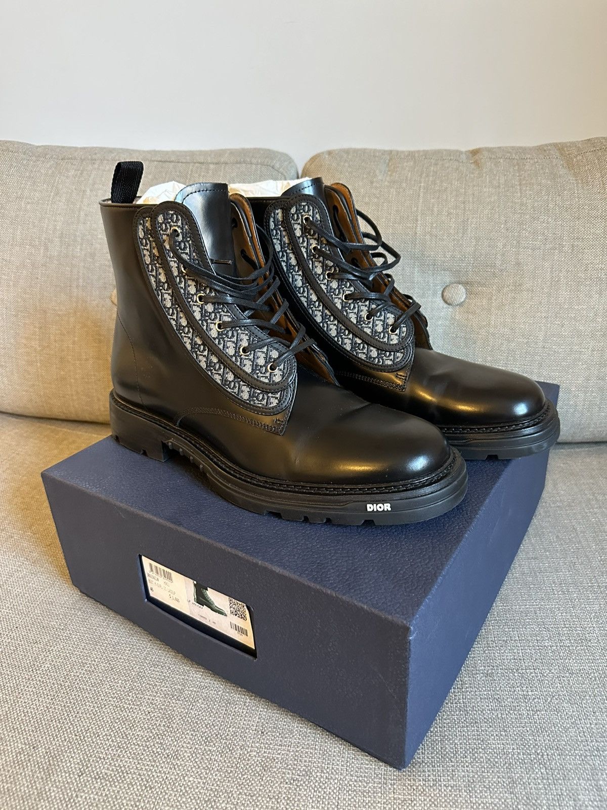 Dior Homme Lace Up Ankle Boots in Black