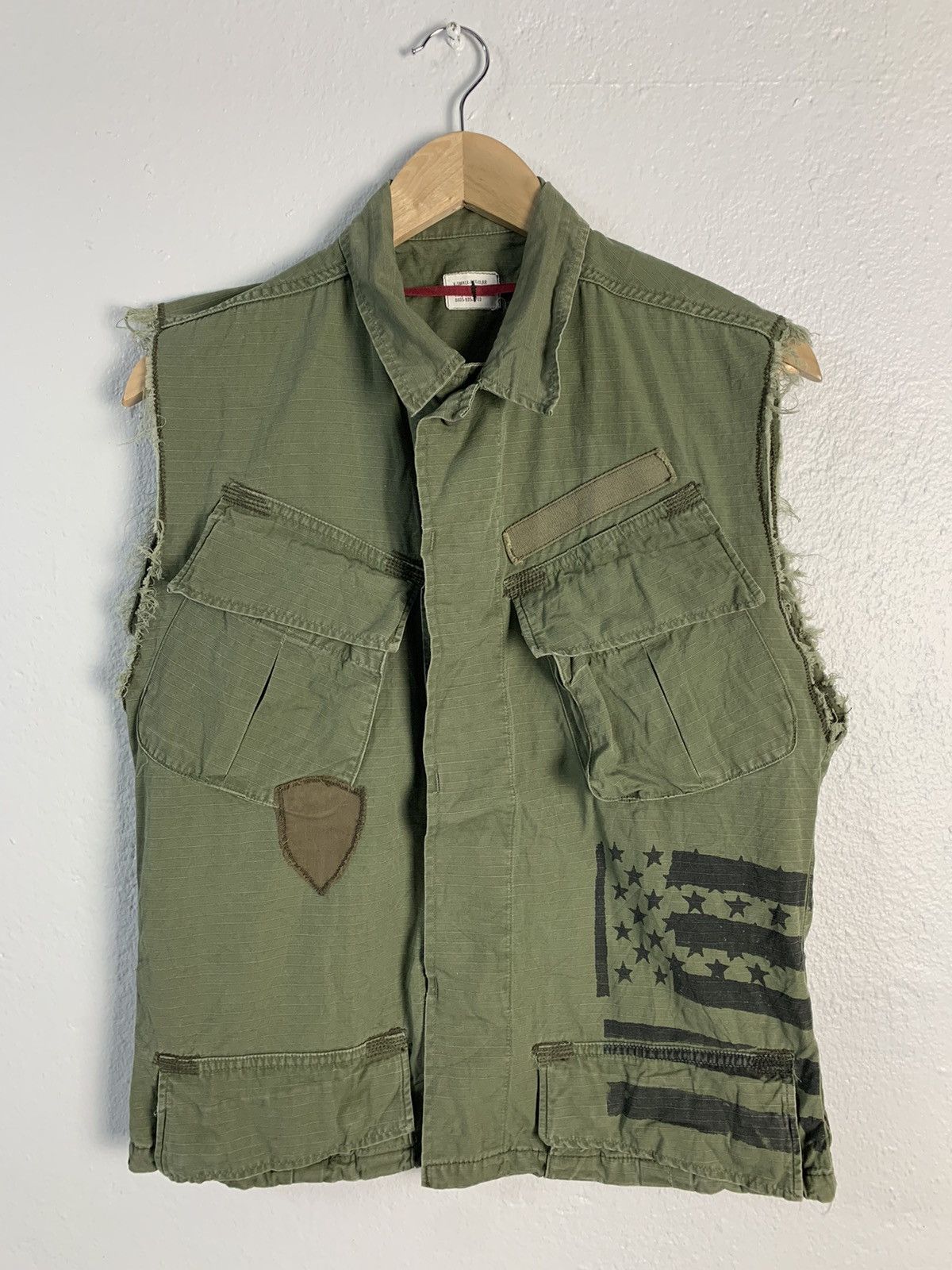 image of Made In USA x Military Vintage Macshore Classic Military Vest in Green, Men's (Size XS)