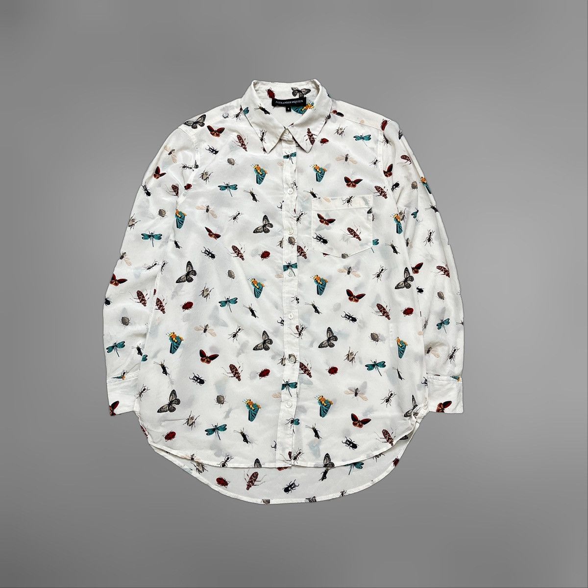 Alexander McQueen × Designer Alexander McQueen insects silk blouse Size S / US 4 / IT 40 - 1 Thumbnail