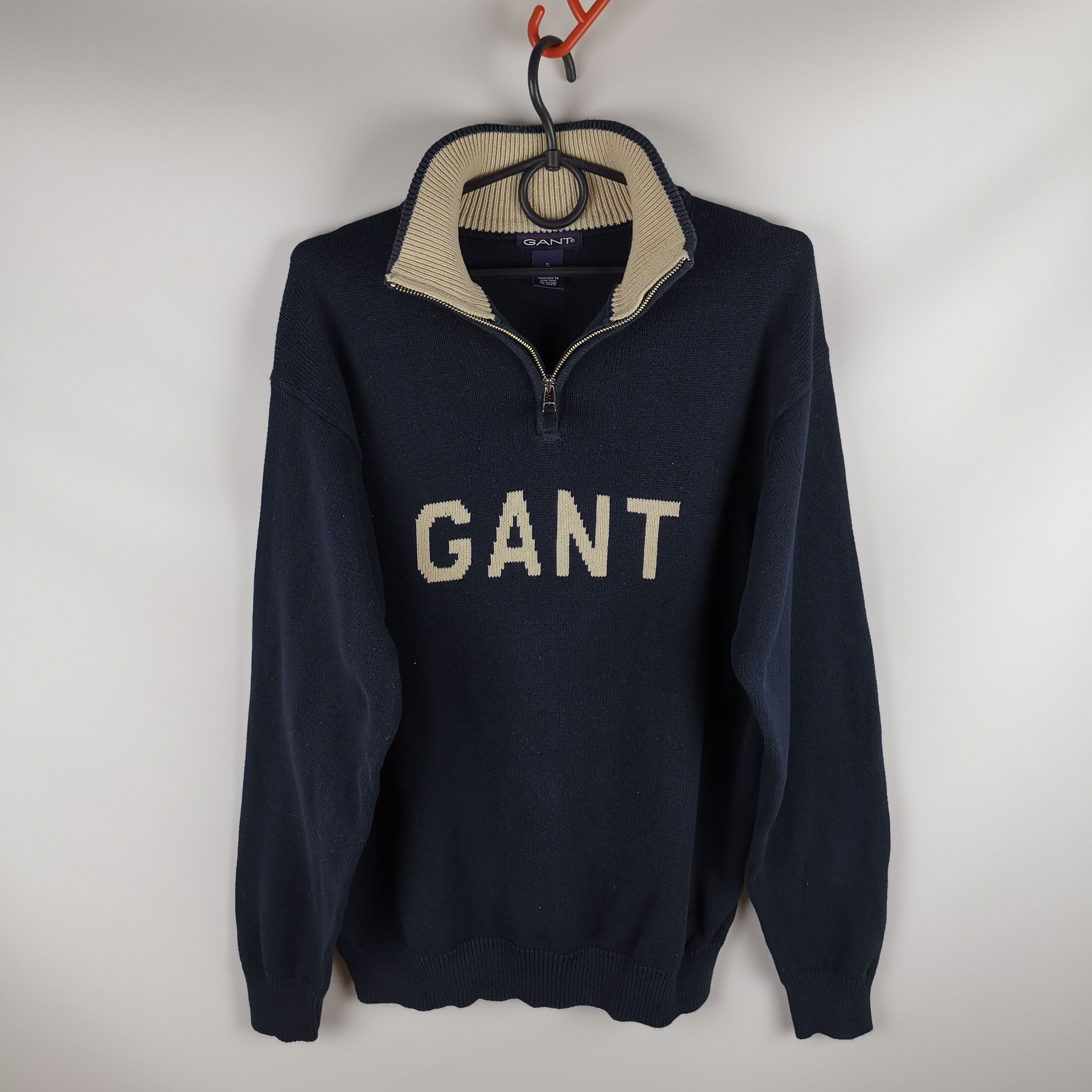 Gant × Streetwear × Vintage Gant vintage big logo knitwear 1/4 zip ...