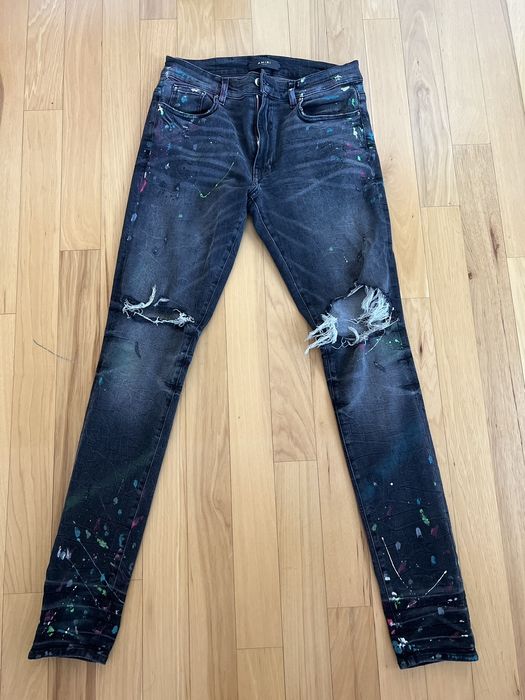 Amiri Amiri paint splatter denim jeans Grailed