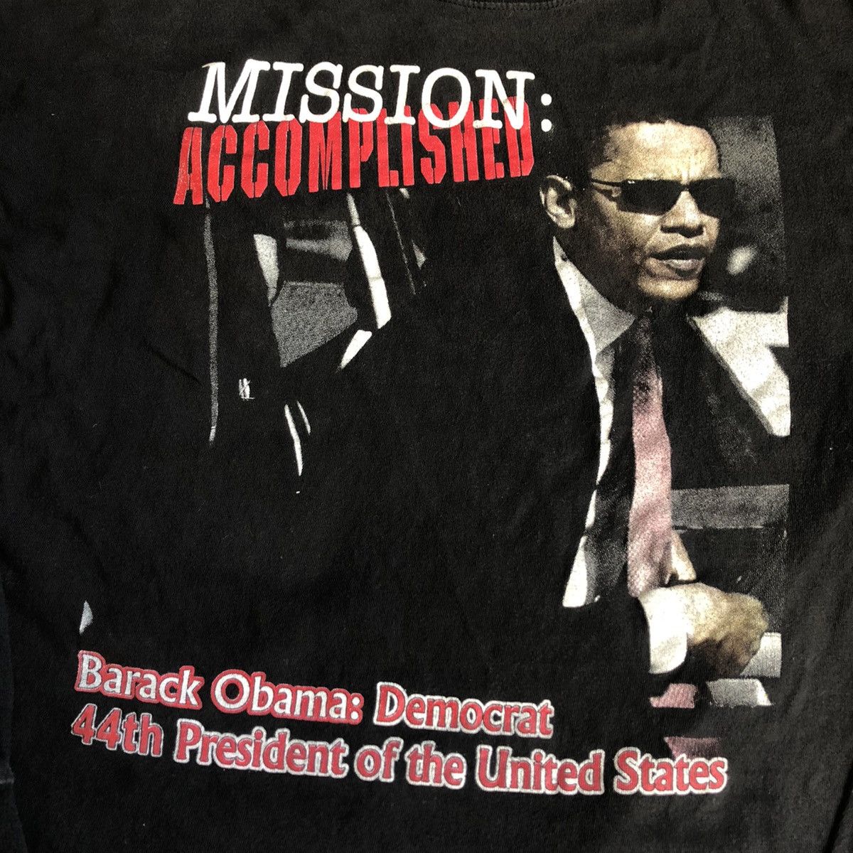 Vintage Vintage 00s Barack Obama Mission Accomplished Longsleeve Tee Size US XXL / EU 58 / 5 - 3 Thumbnail