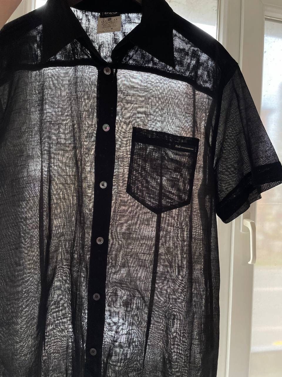 Dolce & Gabbana × Vintage Rare Vintage Dolce Gabbana Transparent Mesh Shirt Size US L / EU 52-54 / 3 - 2 Thumbnail