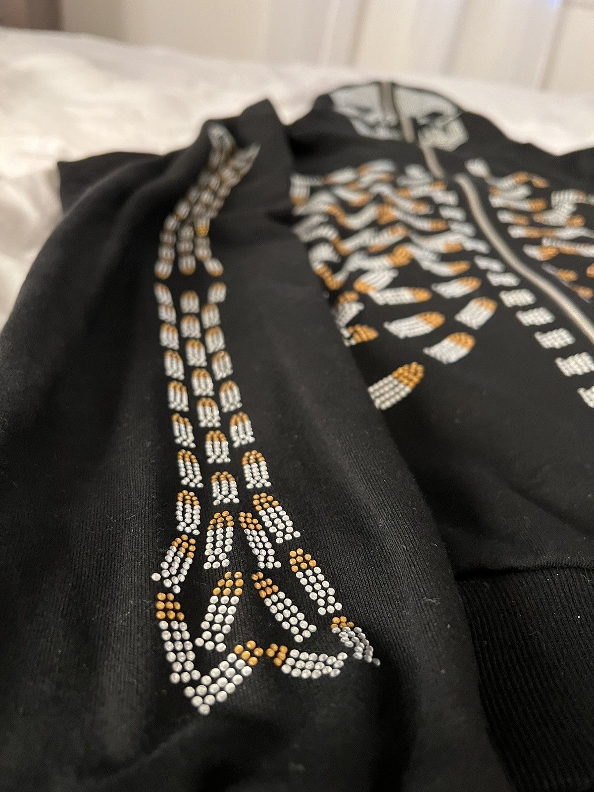 Japanese Brand Rhinestone Skeleton Bullet Hoodie Size US L / EU 52-54 / 3 - 3 Thumbnail