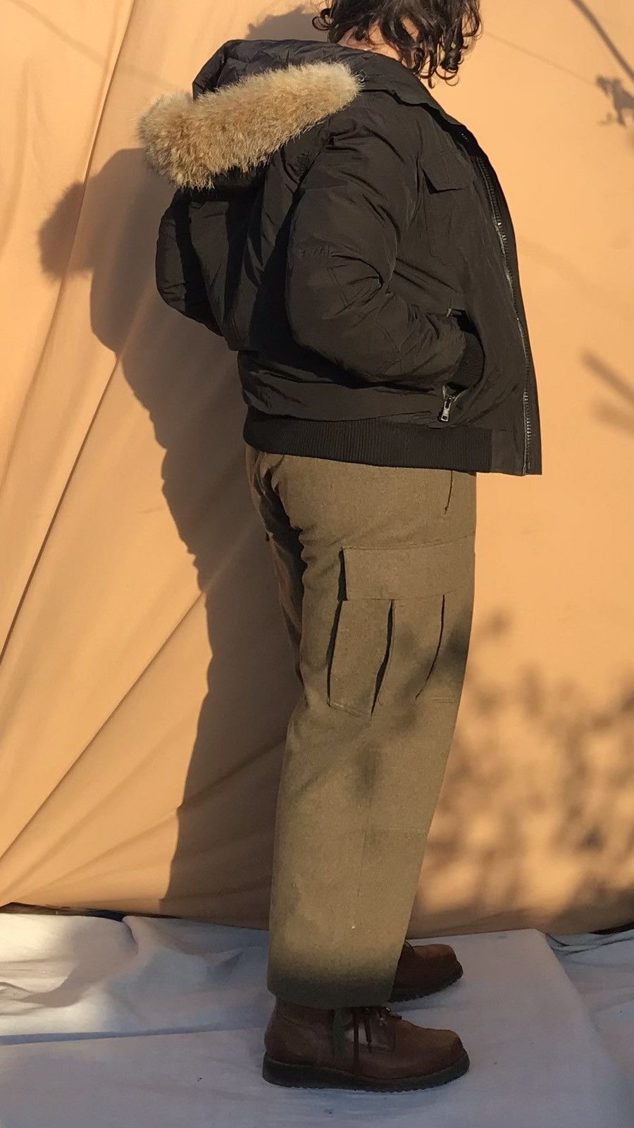 DANIER DOWN FILLED WITH COYOT FUR bomber type puffer