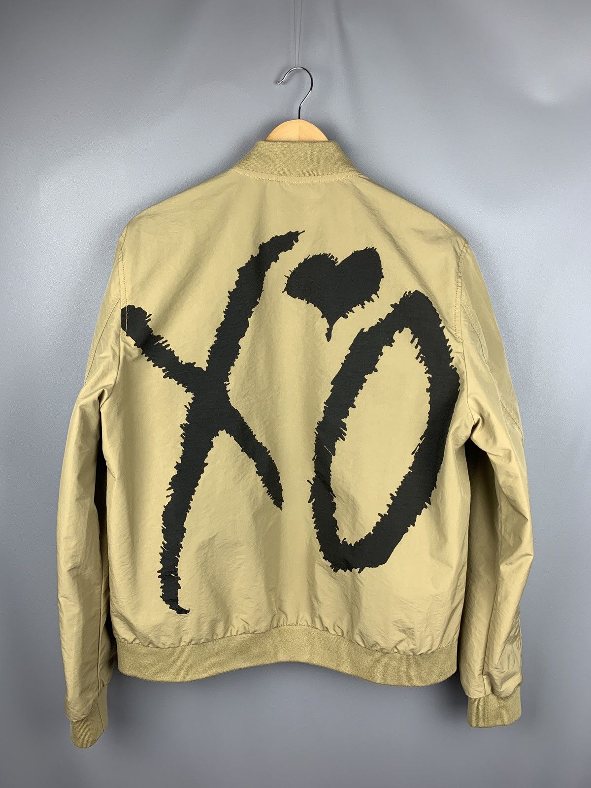 The Weeknd x H&M XO Tour Big Logo Beige Bomber Jacket