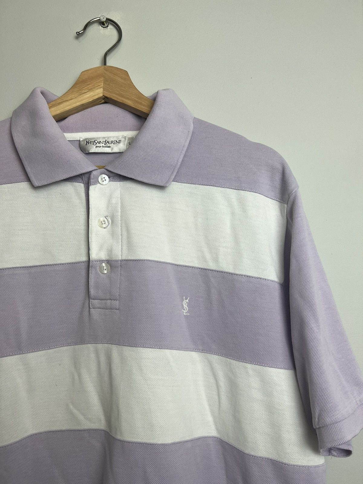 Vintage Rare Colour Yves Saint Laurent Vintage Polo Logo Lavender Size US L / EU 52-54 / 3 - 4 Thumbnail