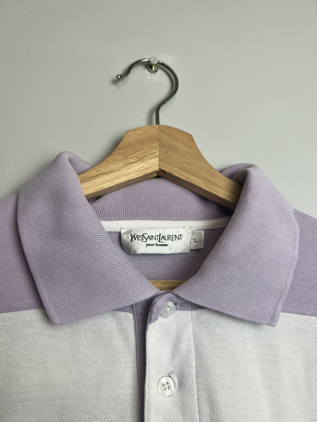 Vintage Rare Colour Yves Saint Laurent Vintage Polo Logo Lavender Size US L / EU 52-54 / 3 - 5 Thumbnail
