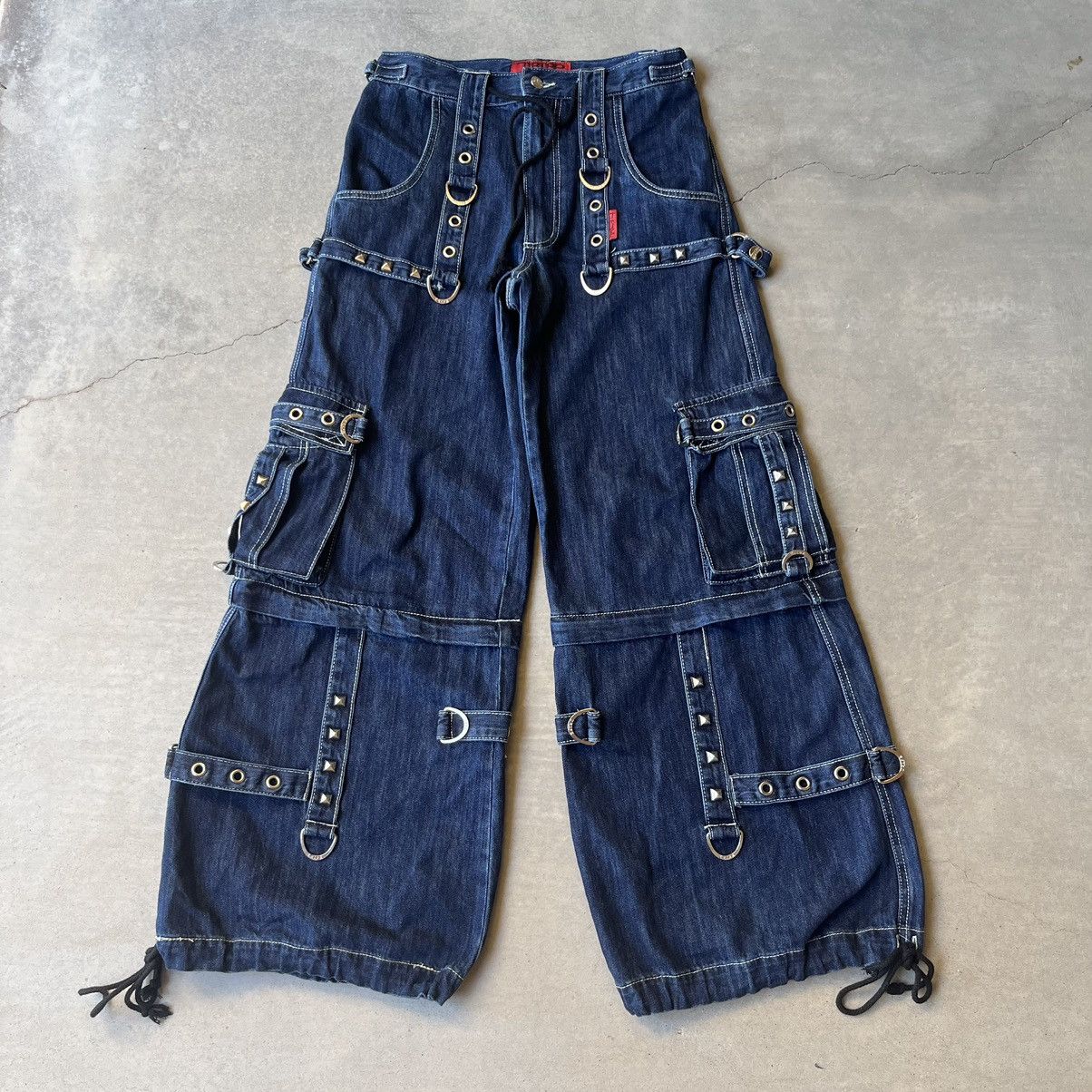 Tripp Nyc Blue Denim bondage grunge raver Tripp nyc jeans | Grailed