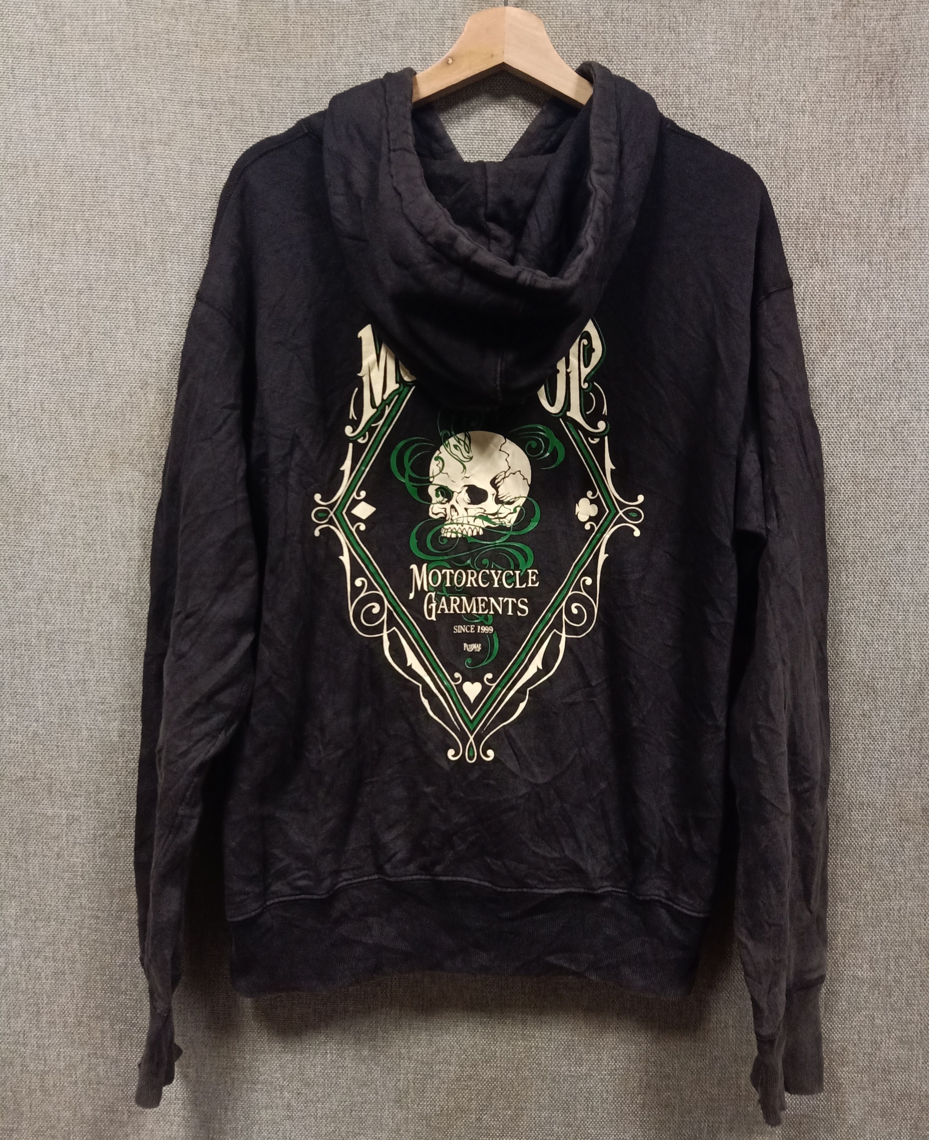 Vintage Vintage 90s sweatshirt hoodie motorcycle garments Size US L / EU 52-54 / 3 - 1 Thumbnail