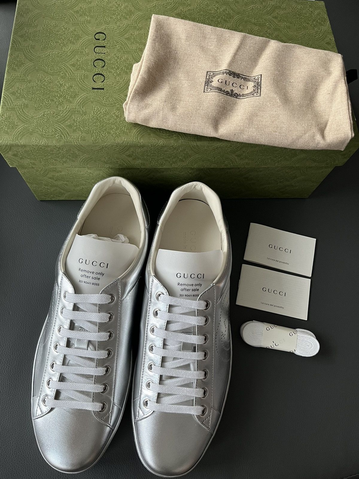 Gucci Runway Rare Brand New Iconic Gucci Logo Leather ACE Sneaker Size US 11 / EU 44 - 7 Thumbnail