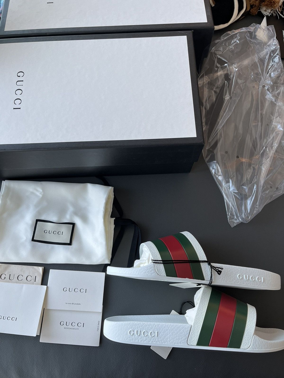 Gucci Limited Brand New Classic Gucci Rubber Slides Sandal Shoes Size US 8 / EU 41 - 10 Thumbnail