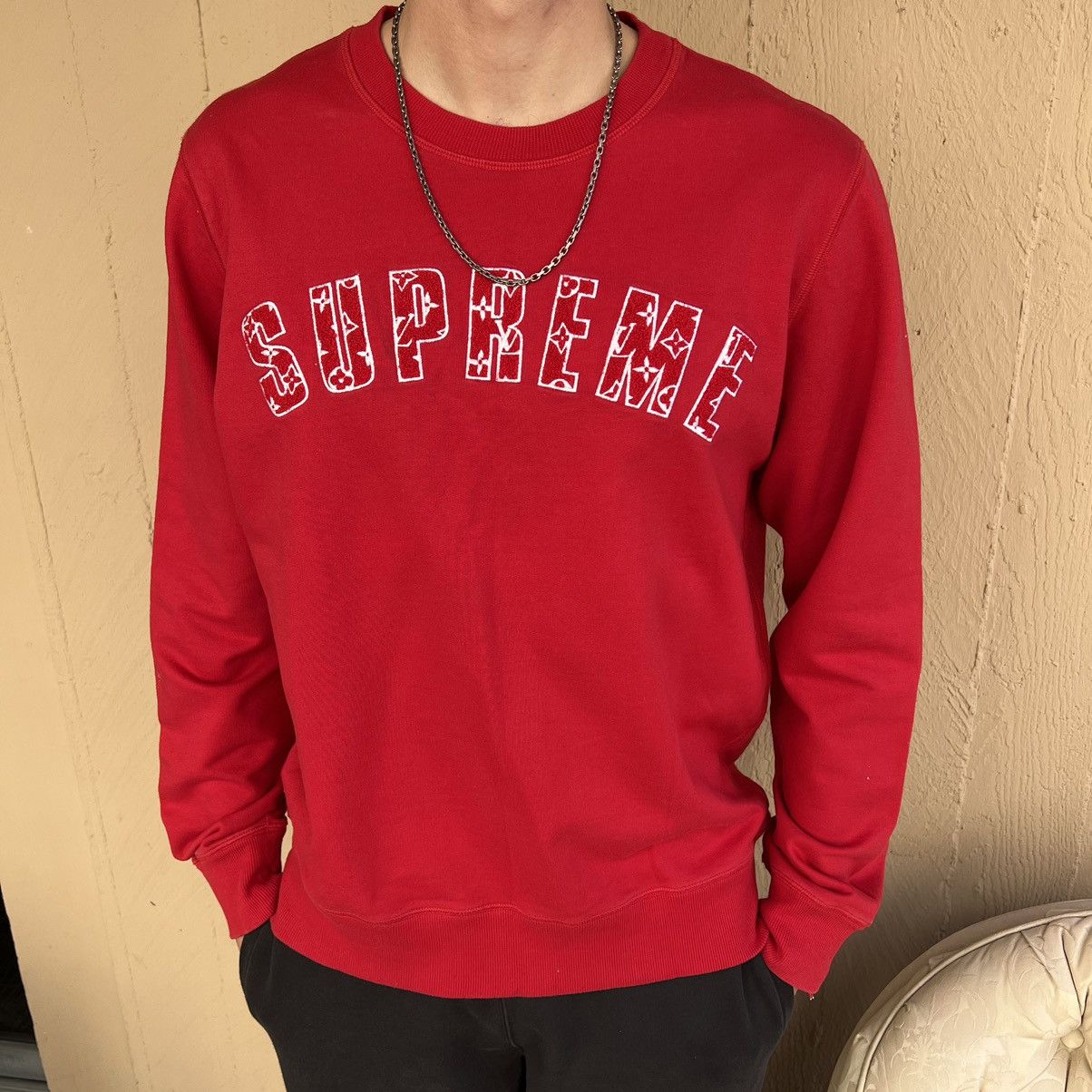 Supreme Supreme x Louis Vuitton Red Box Logo Sweatshirt | Grailed