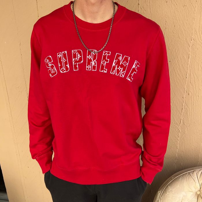 Supreme Supreme x Louis Vuitton Box Logo Hoodie Sweatshirts Red
