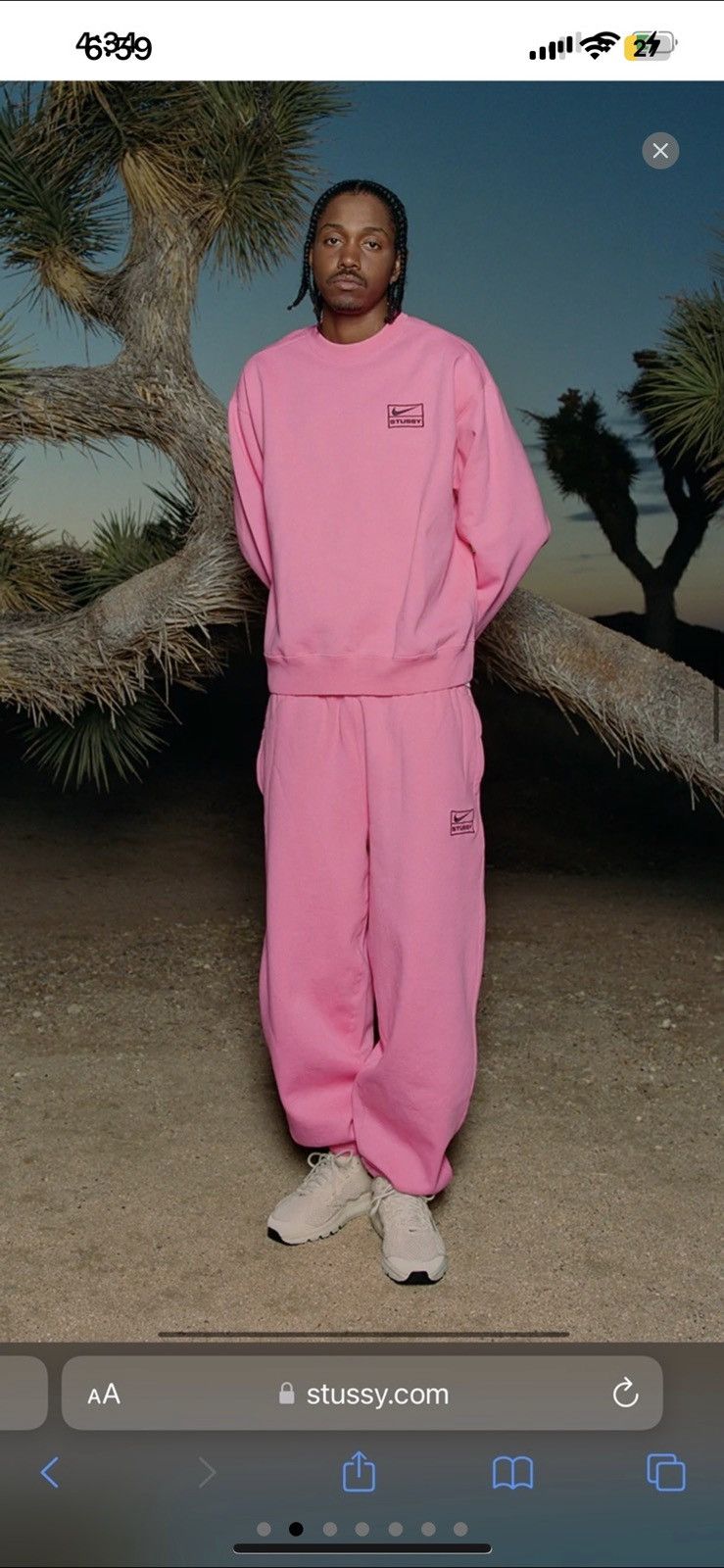 Nike × Stussy Stussy x Nike Pink Sweatpants (worn once) Size