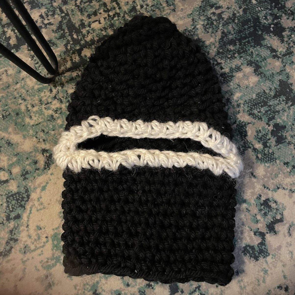 Handmade Black/white balaclava skimask vintage mask handmade crafted Size ONE SIZE - 1 Thumbnail