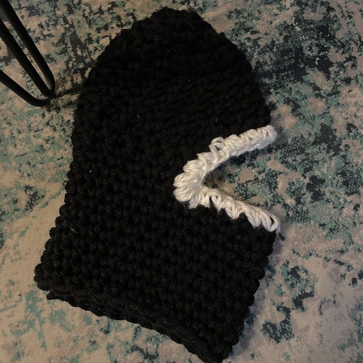 Handmade Black/white balaclava skimask vintage mask handmade crafted Size ONE SIZE - 2 Thumbnail