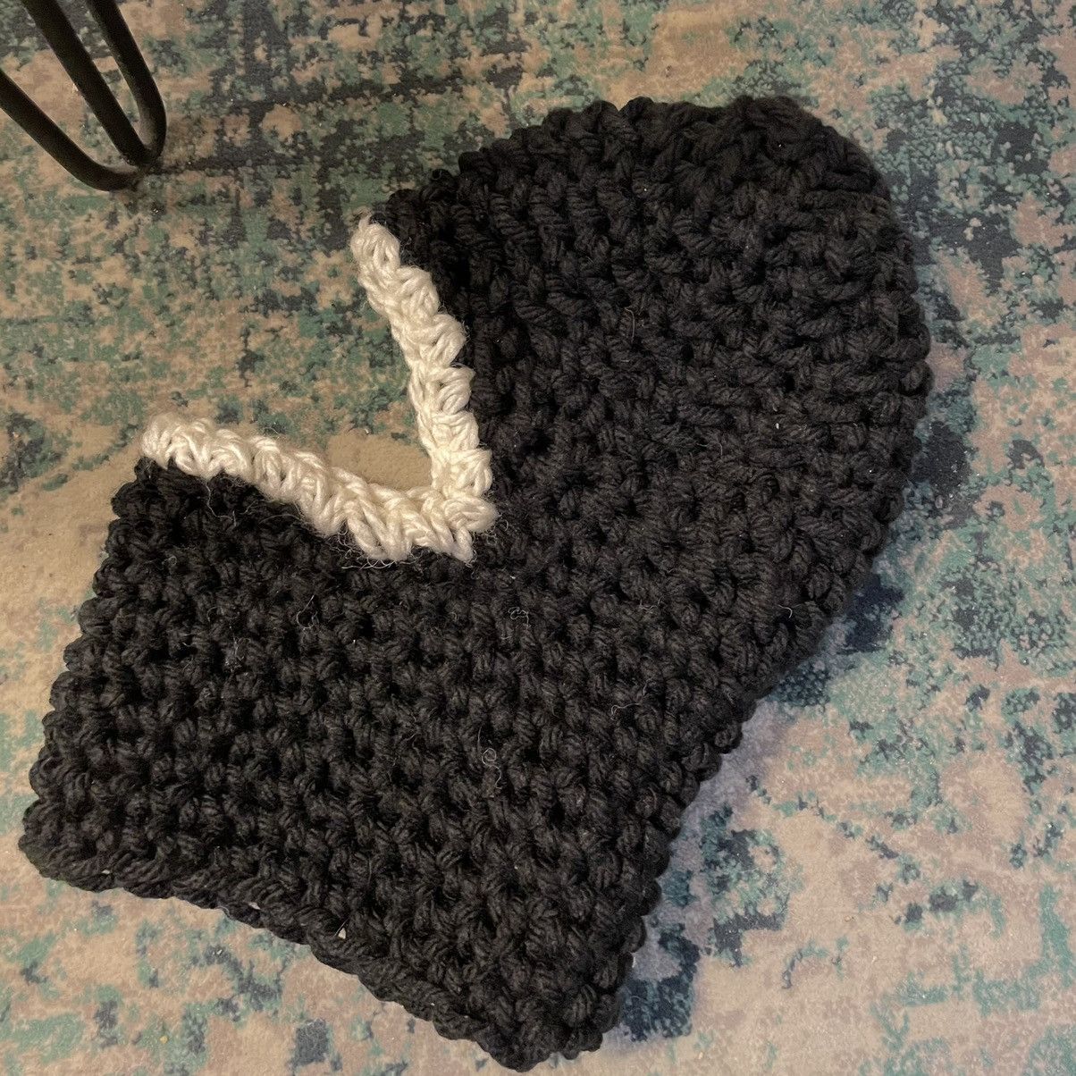 Handmade Black/white balaclava skimask vintage mask handmade crafted Size ONE SIZE - 3 Thumbnail