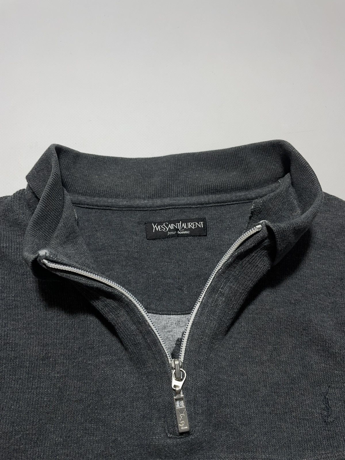 Vintage Yves Saint Laurent Zip Vintage Sweatshirt Size US L / EU 52-54 / 3 - 4 Thumbnail