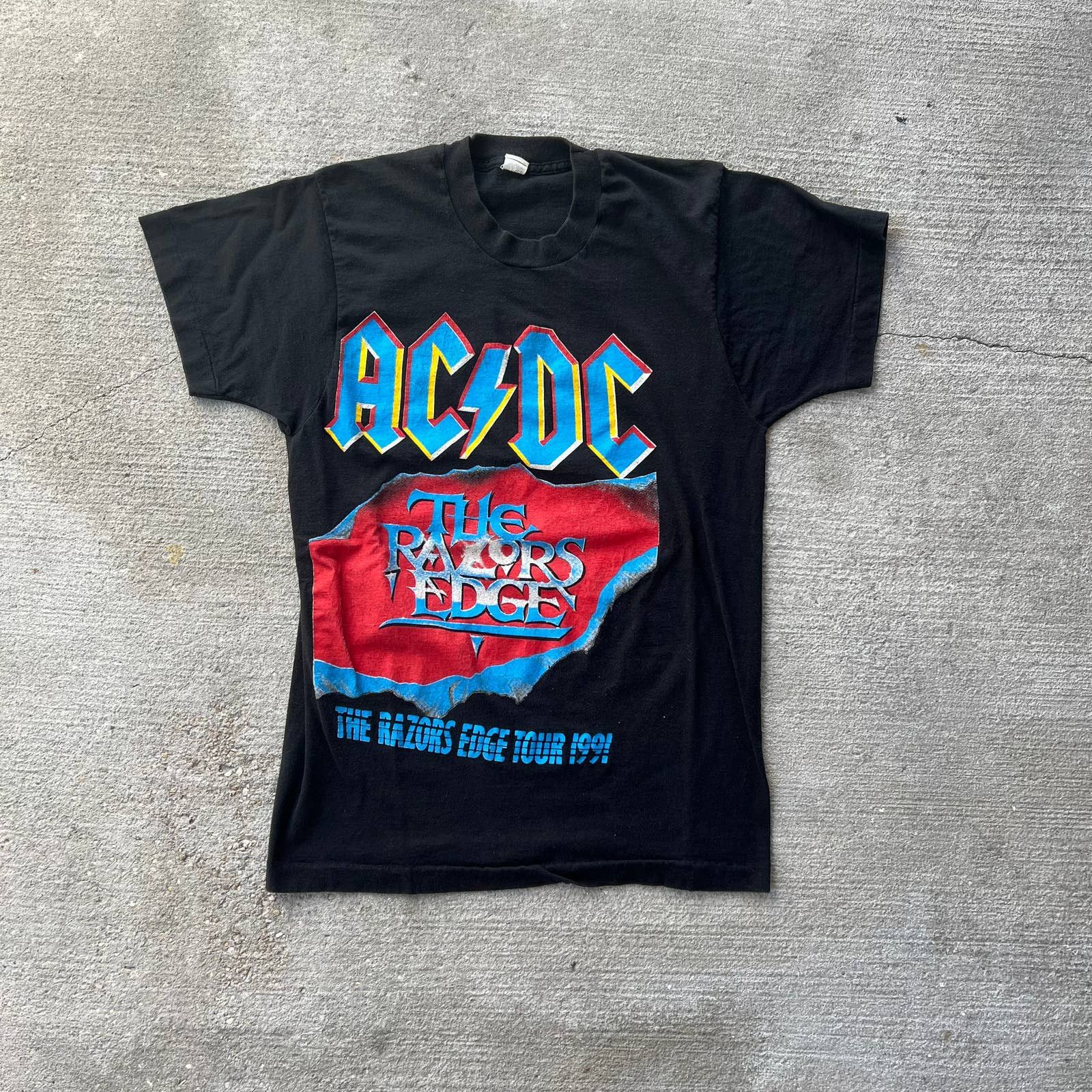 Band Tees × Streetwear × Vintage Vintage acdc razors edge band t shirt ...
