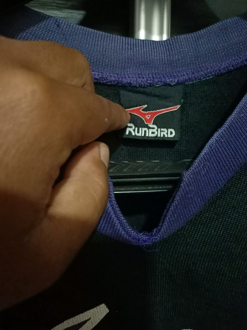 Mizuno Vintage 90s RunBird Mizuno Big Logo Stripe Tee Size US L / EU 52-54 / 3 - 6 Thumbnail