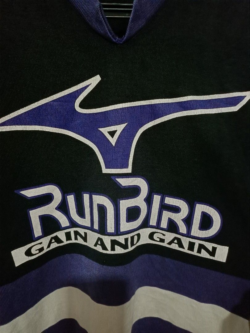 Mizuno Vintage 90s RunBird Mizuno Big Logo Stripe Tee Size US L / EU 52-54 / 3 - 2 Thumbnail