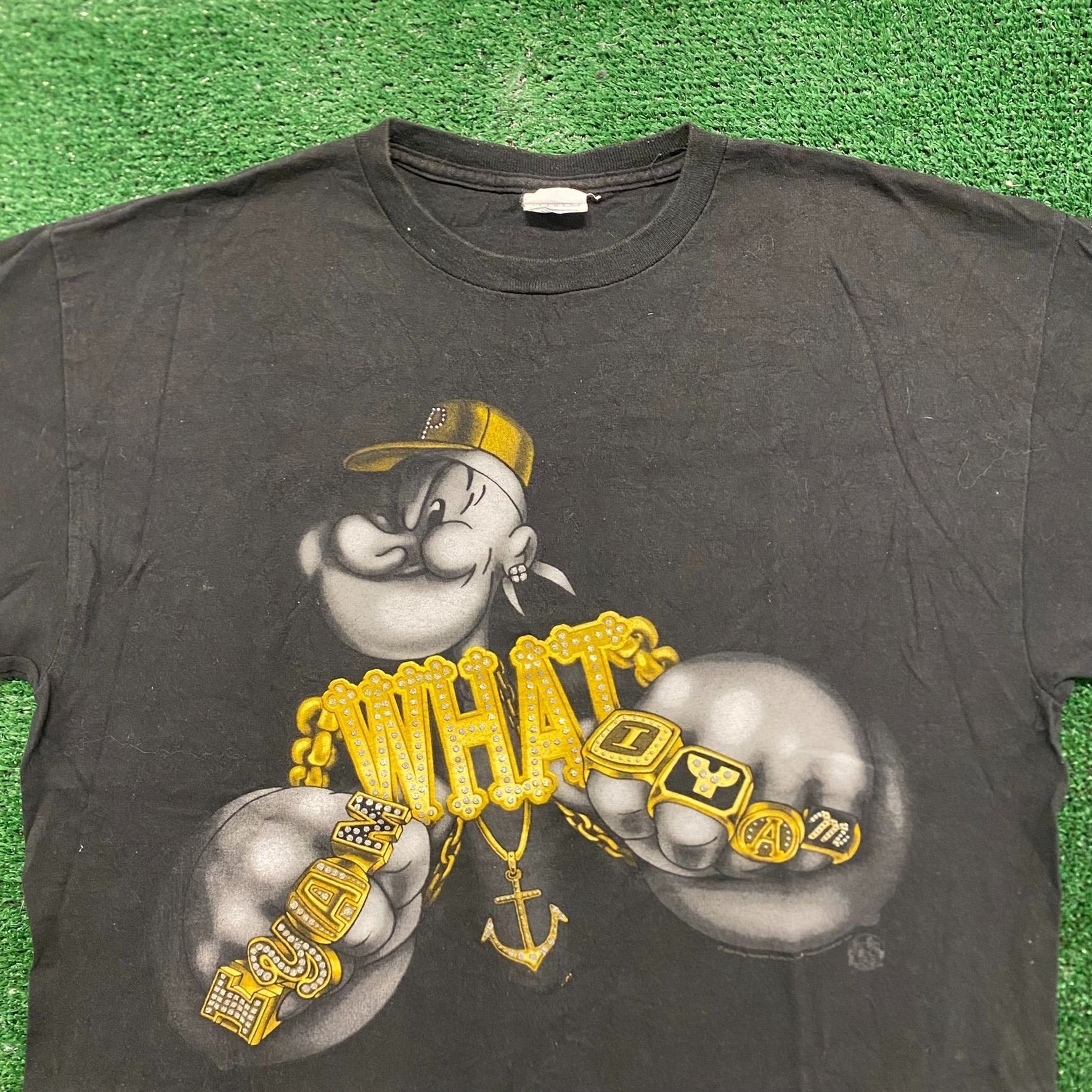 Rap Tees Popeye Cartoon Gangster Vintage Rap T-Shirt Size US L / EU 52-54 / 3 - 2 Thumbnail