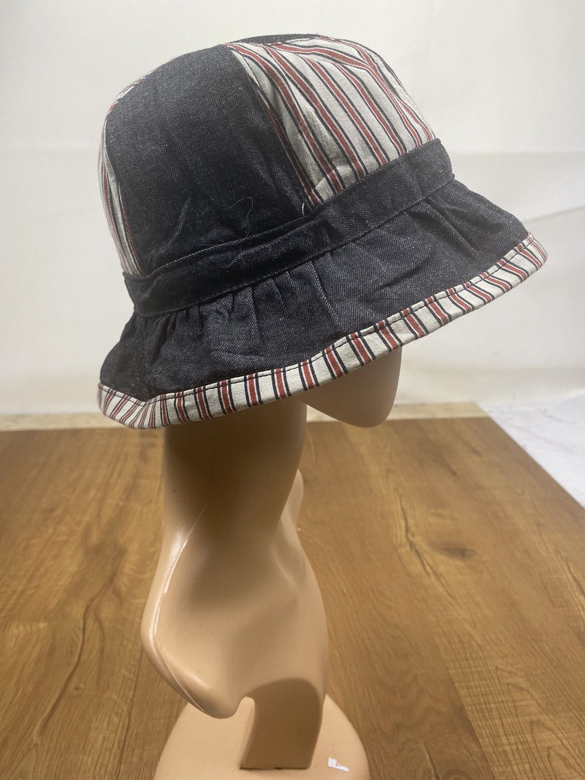 Vintage Vintage Denim Stripe Bucket Hat Size ONE SIZE - 2 Thumbnail