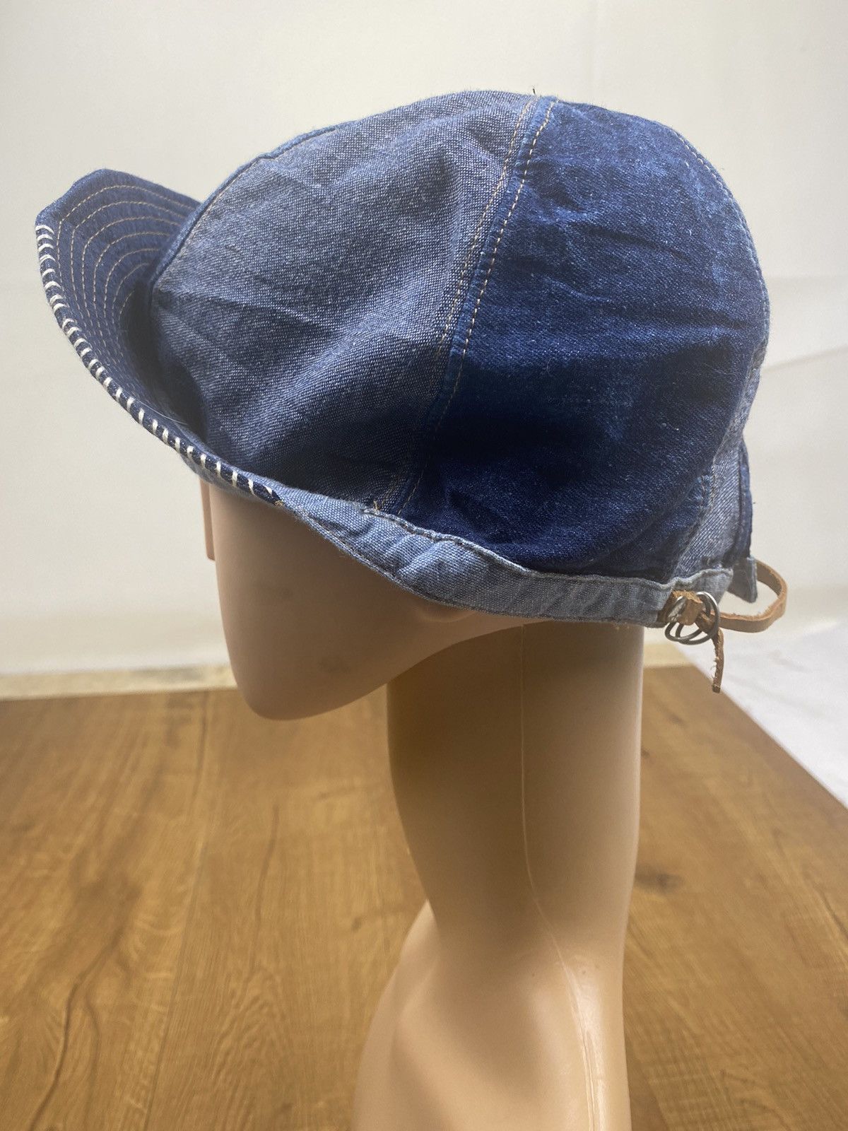 Vintage Vintage Denim Cycling Hat Size ONE SIZE - 4 Thumbnail
