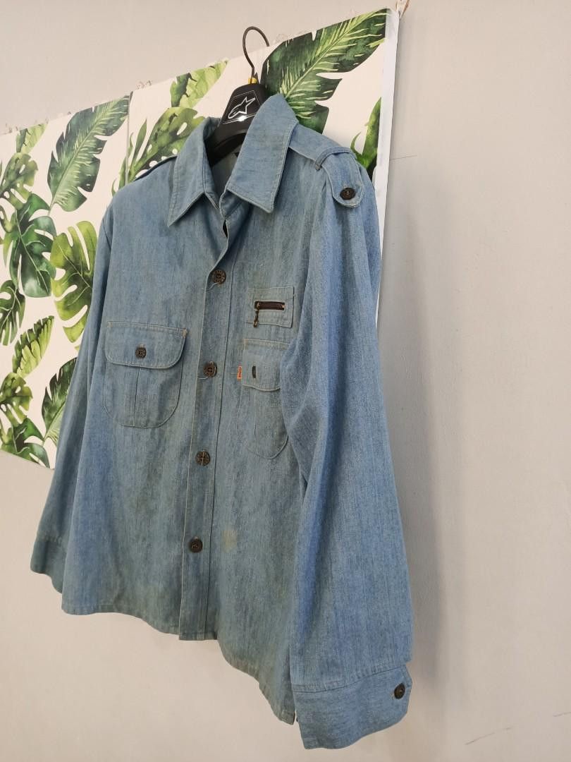 Levi's × Levi's Vintage Clothing × Vintage Vintage 70's Levi's Orange Tab Button-ups Shirt Size US L / EU 52-54 / 3 - 4 Thumbnail