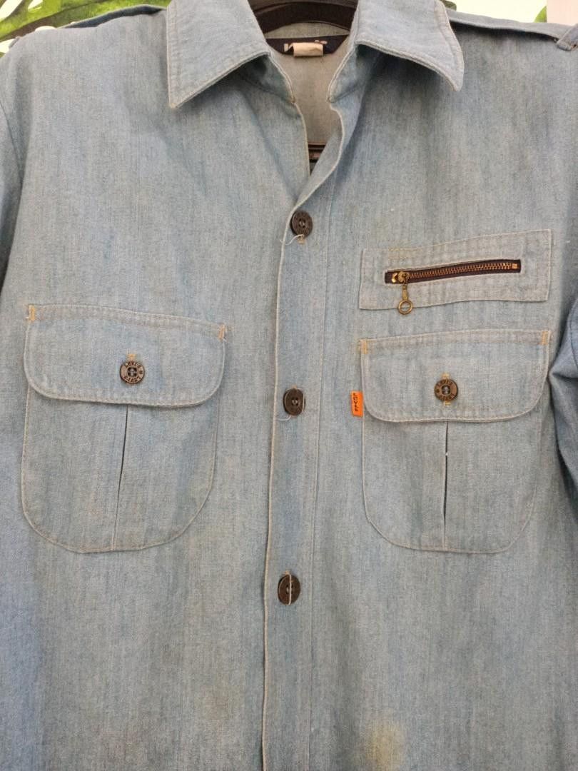 Levi's × Levi's Vintage Clothing × Vintage Vintage 70's Levi's Orange Tab Button-ups Shirt Size US L / EU 52-54 / 3 - 2 Thumbnail