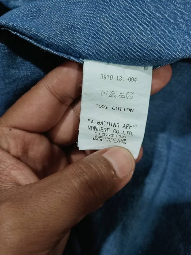 Bape Ursus Bape Japan Selvedge Chambray Work Shirt S Size US S / EU 44-46 / 1 - 12 Thumbnail