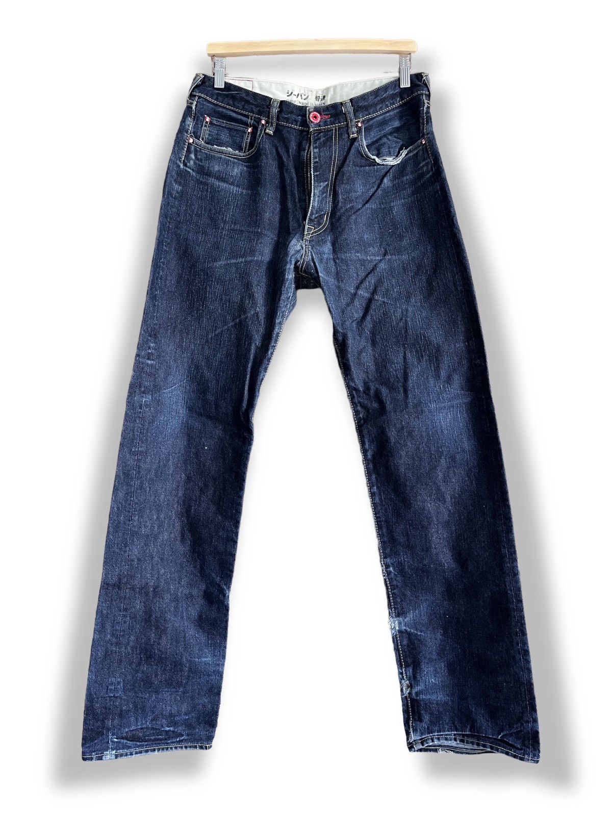 Indigo × Japanese Brand Distressed Redline Selvedge Indigo Cune Made In Japan Denim Size US 32 / EU 48 - 1 Thumbnail