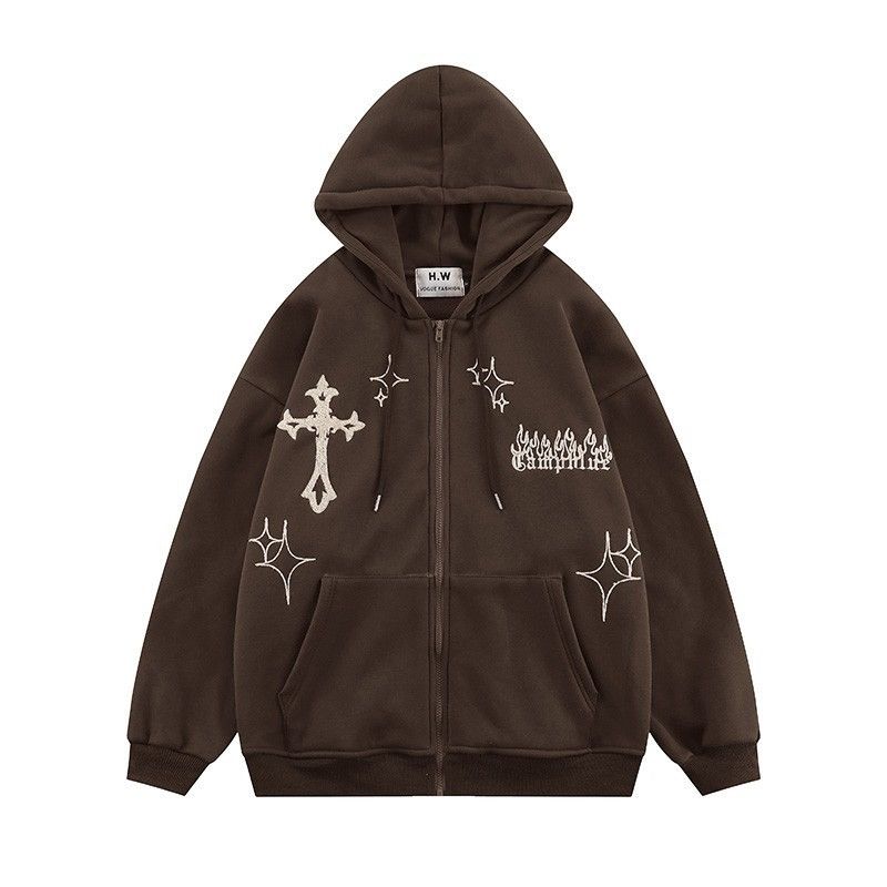 Japanese Brand Gothic Embroidered Cross Hoodie Size US M / EU 48-50 / 2 - 1 Thumbnail
