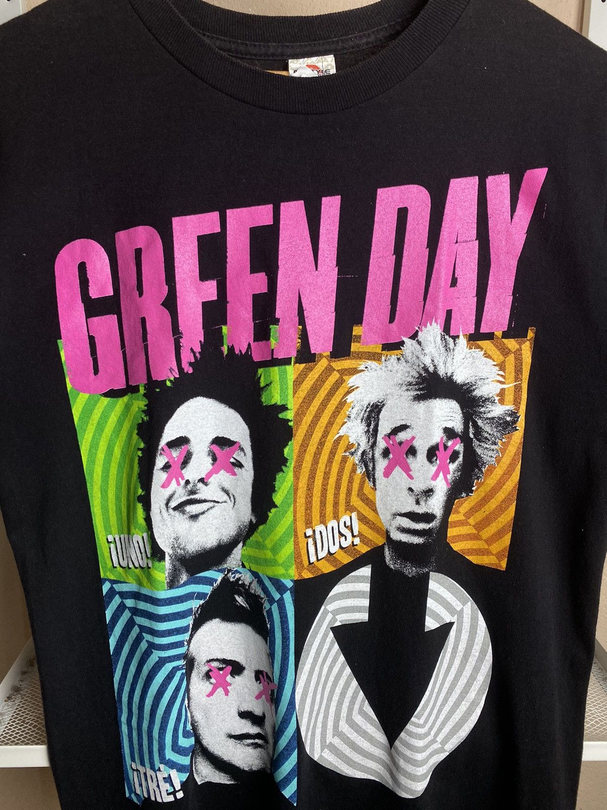 Vintage Y2K Green Day Face Tee Art Indie Band, image size:1200x1600