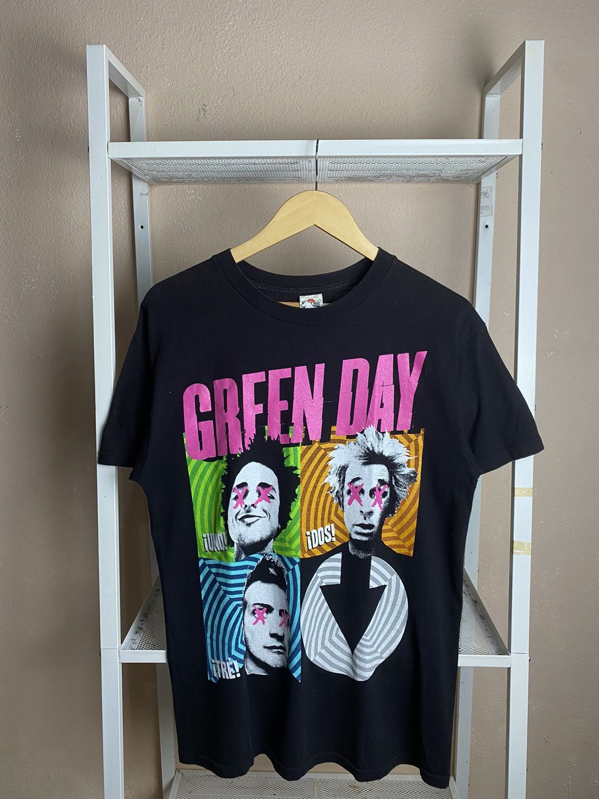 Vintage Y2K Green Day Face Tee Art Indie Band, image size:1200x1600