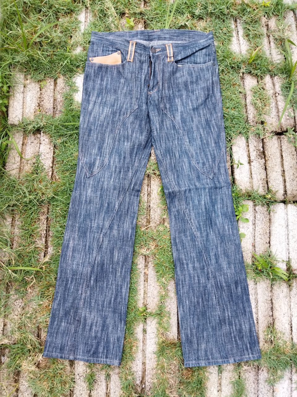 image of Beauty Beast x Nicole Club Japanese Nicole Club For Men Leather+Denim Jeans in Blue Denim (Size 32)