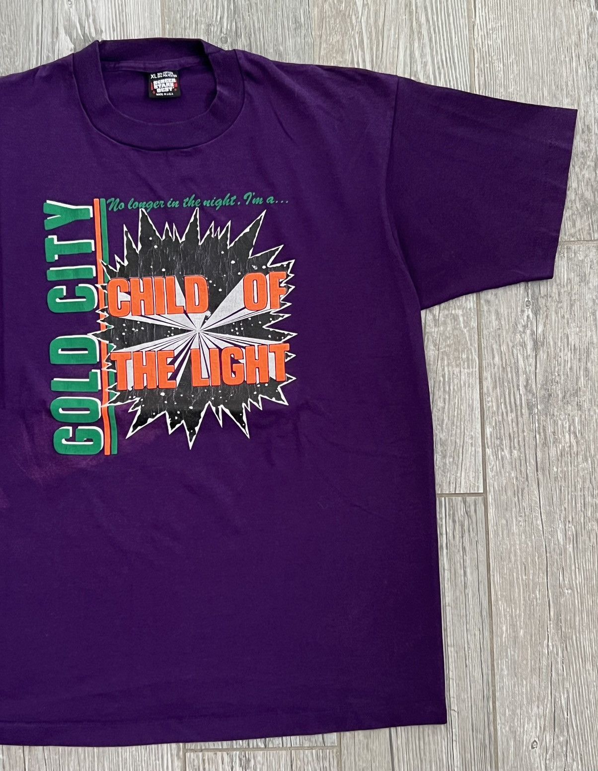 Vintage 1994 Single Stitch Child Of The Light Purple Vintage Tee Size US XL / EU 56 / 4 - 7 Thumbnail