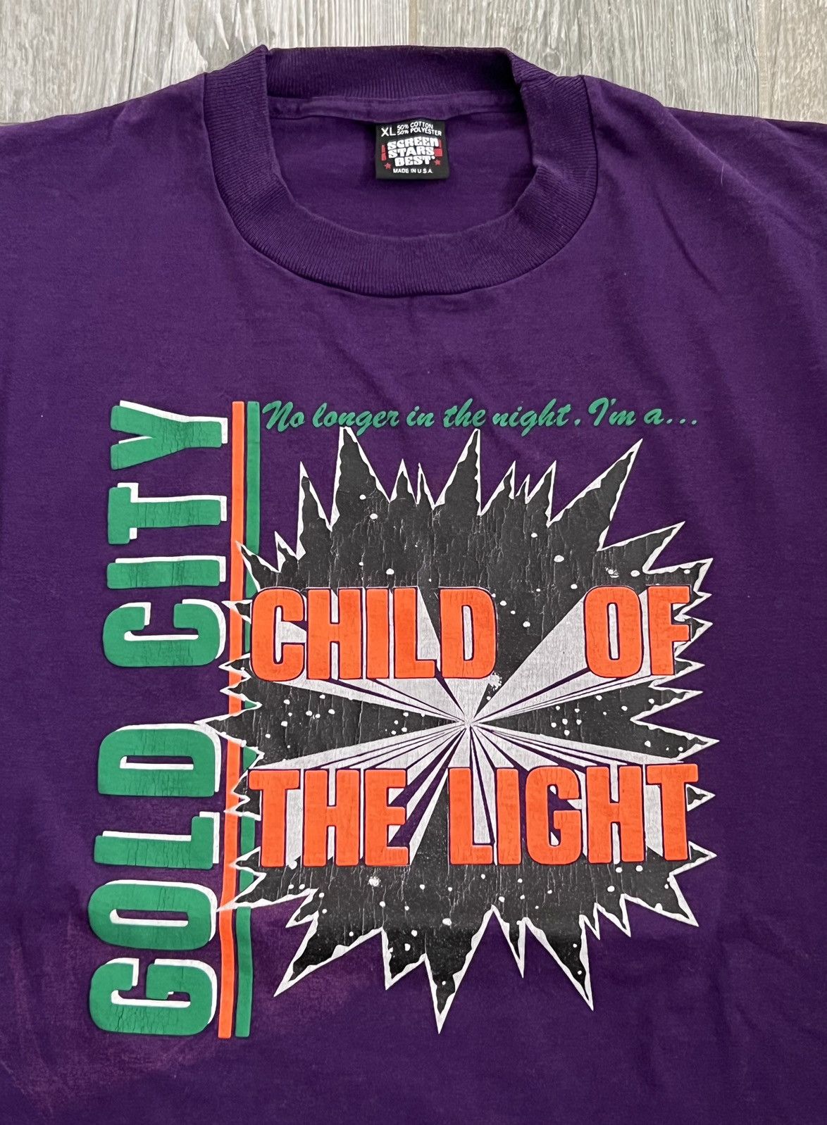 Vintage 1994 Single Stitch Child Of The Light Purple Vintage Tee Size US XL / EU 56 / 4 - 2 Thumbnail