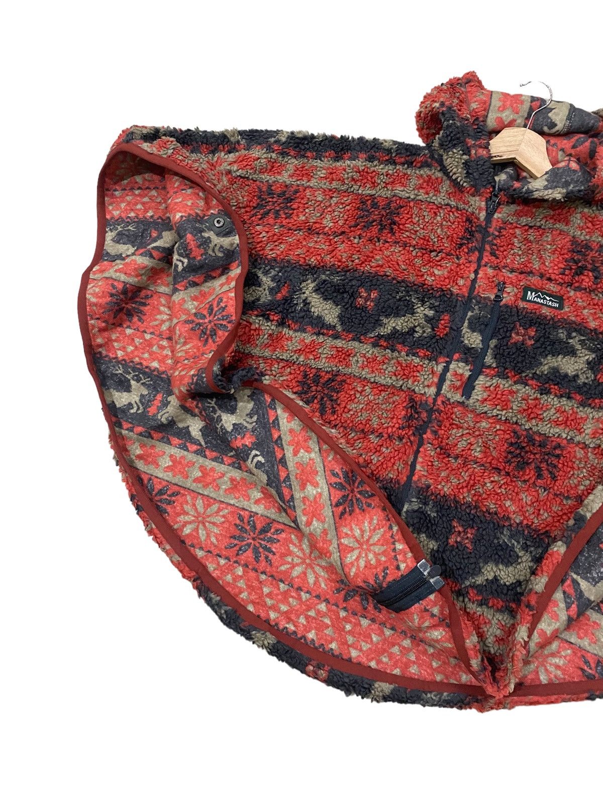 Native 🌟 MANASTASH DEER PRINTS WOOL PONCHOS HOODIE Size US M / EU 48-50 / 2 - 7 Thumbnail