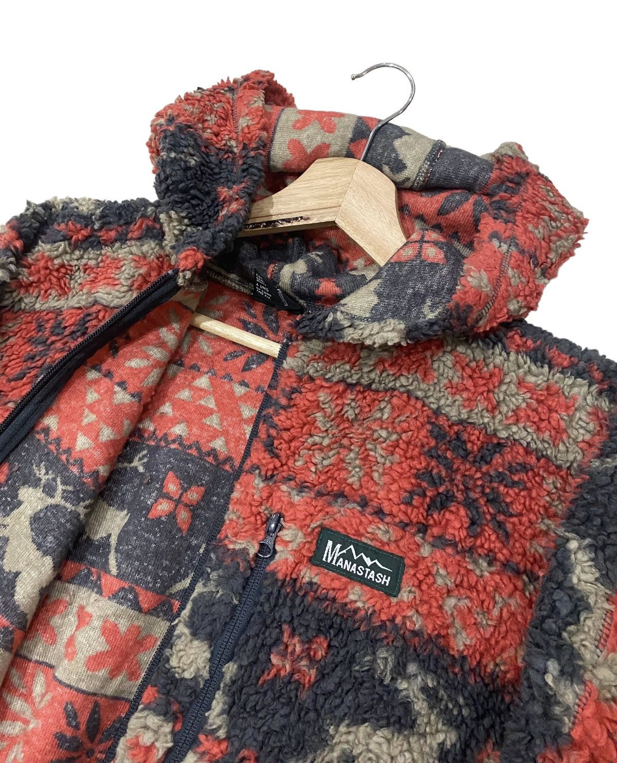 Native 🌟 MANASTASH DEER PRINTS WOOL PONCHOS HOODIE Size US M / EU 48-50 / 2 - 8 Thumbnail