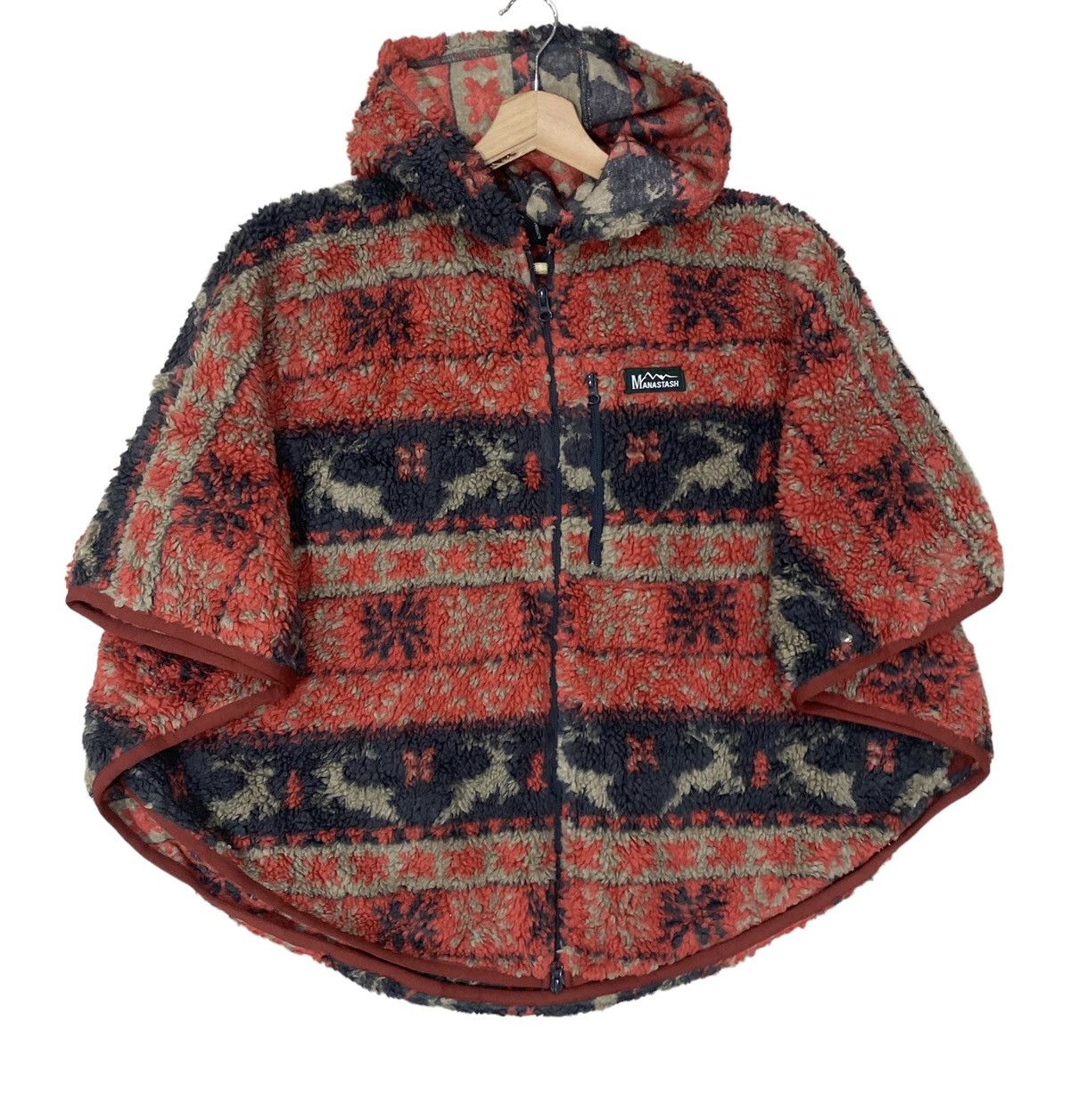 Native 🌟 MANASTASH DEER PRINTS WOOL PONCHOS HOODIE Size US M / EU 48-50 / 2 - 3 Thumbnail