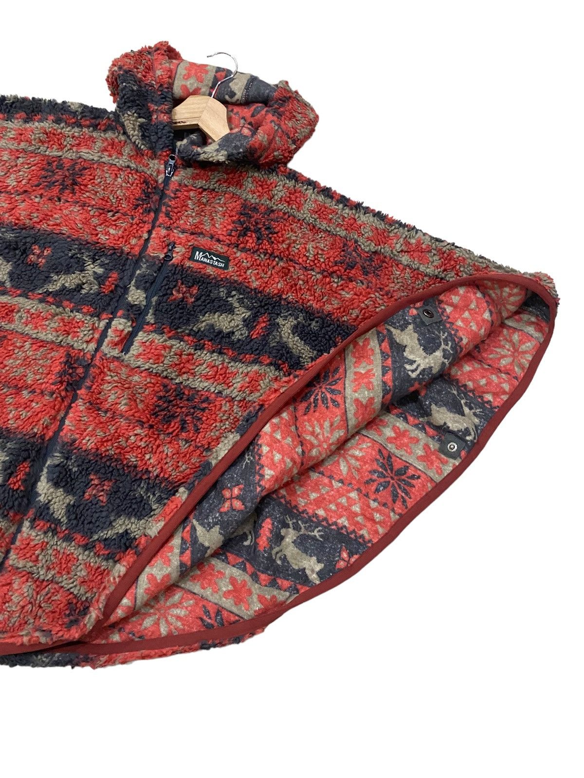 Native 🌟 MANASTASH DEER PRINTS WOOL PONCHOS HOODIE Size US M / EU 48-50 / 2 - 6 Thumbnail
