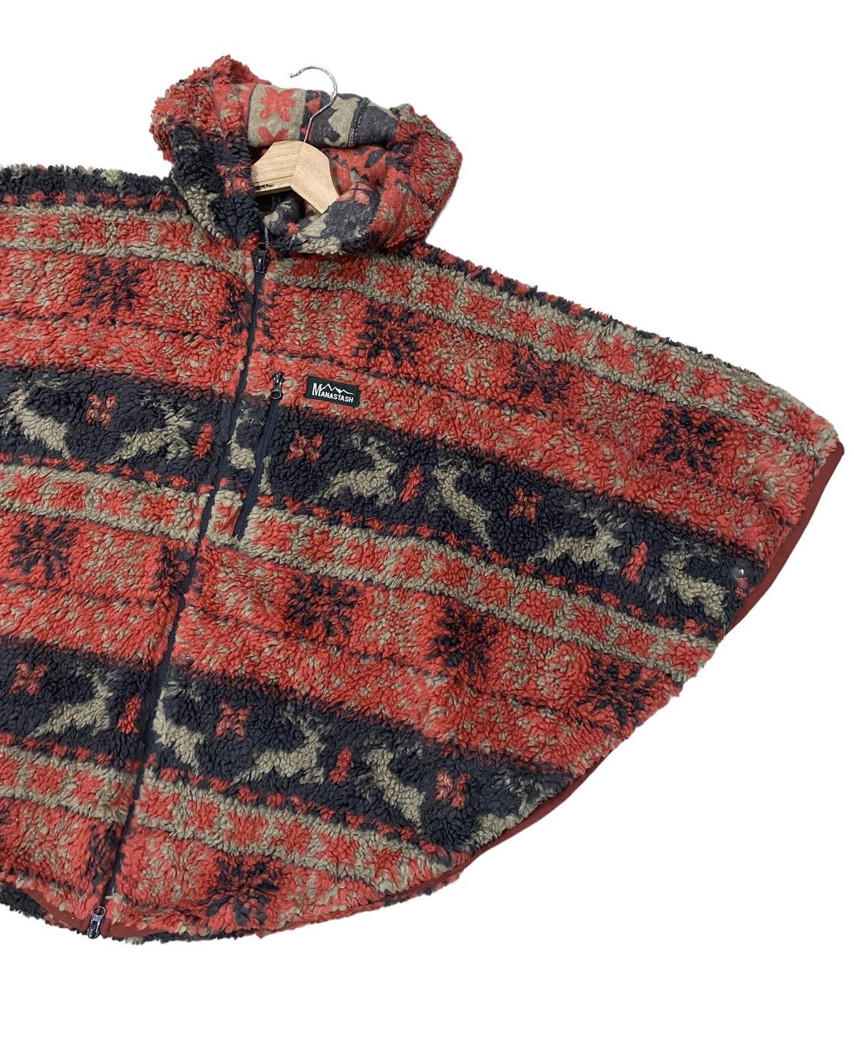 Native 🌟 MANASTASH DEER PRINTS WOOL PONCHOS HOODIE Size US M / EU 48-50 / 2 - 4 Thumbnail