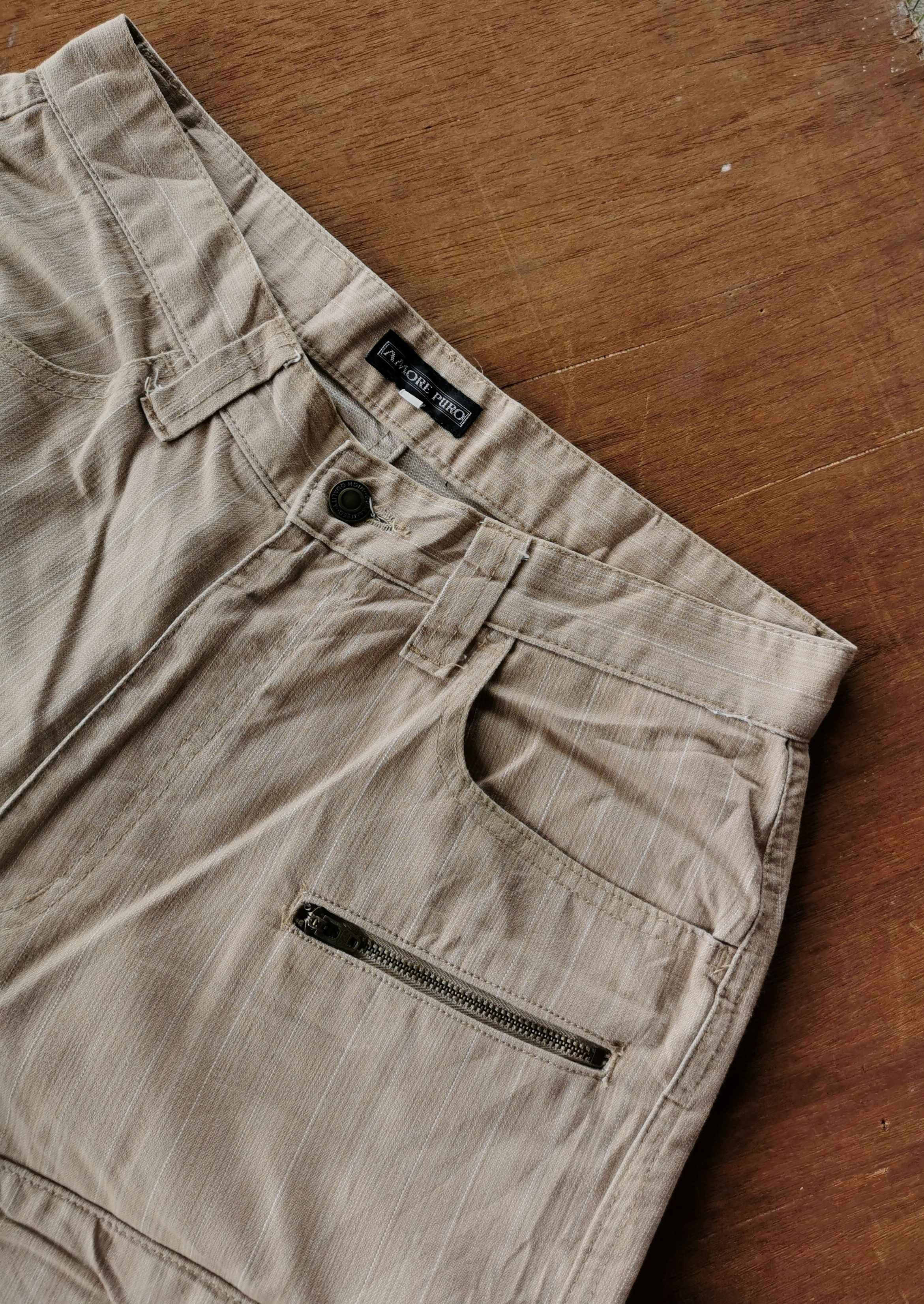 Japanese Brand Vintage Amore Puro Japan Striped Cargo Pants Size US 31 - 6 Thumbnail