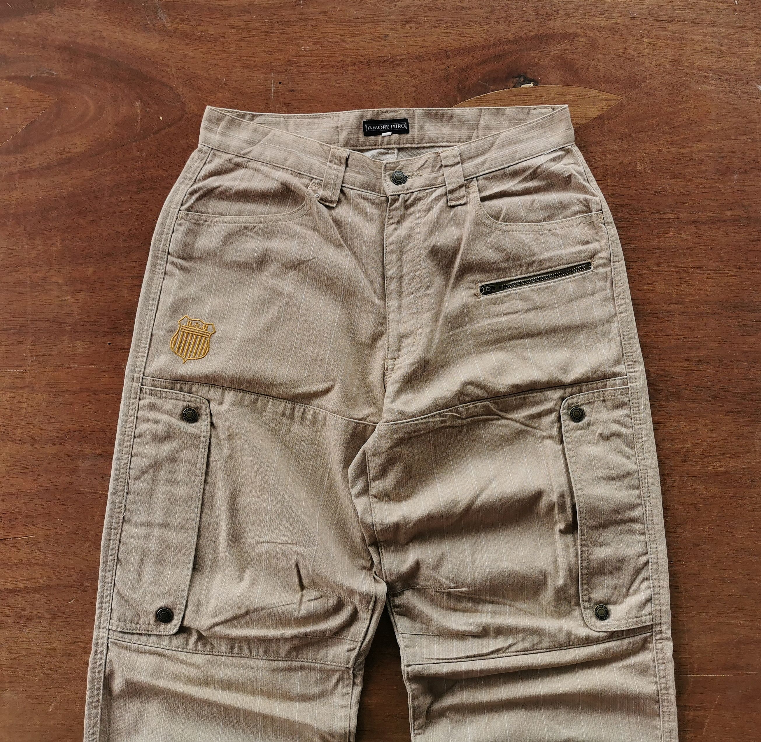 Japanese Brand Vintage Amore Puro Japan Striped Cargo Pants Size US 31 - 2 Thumbnail