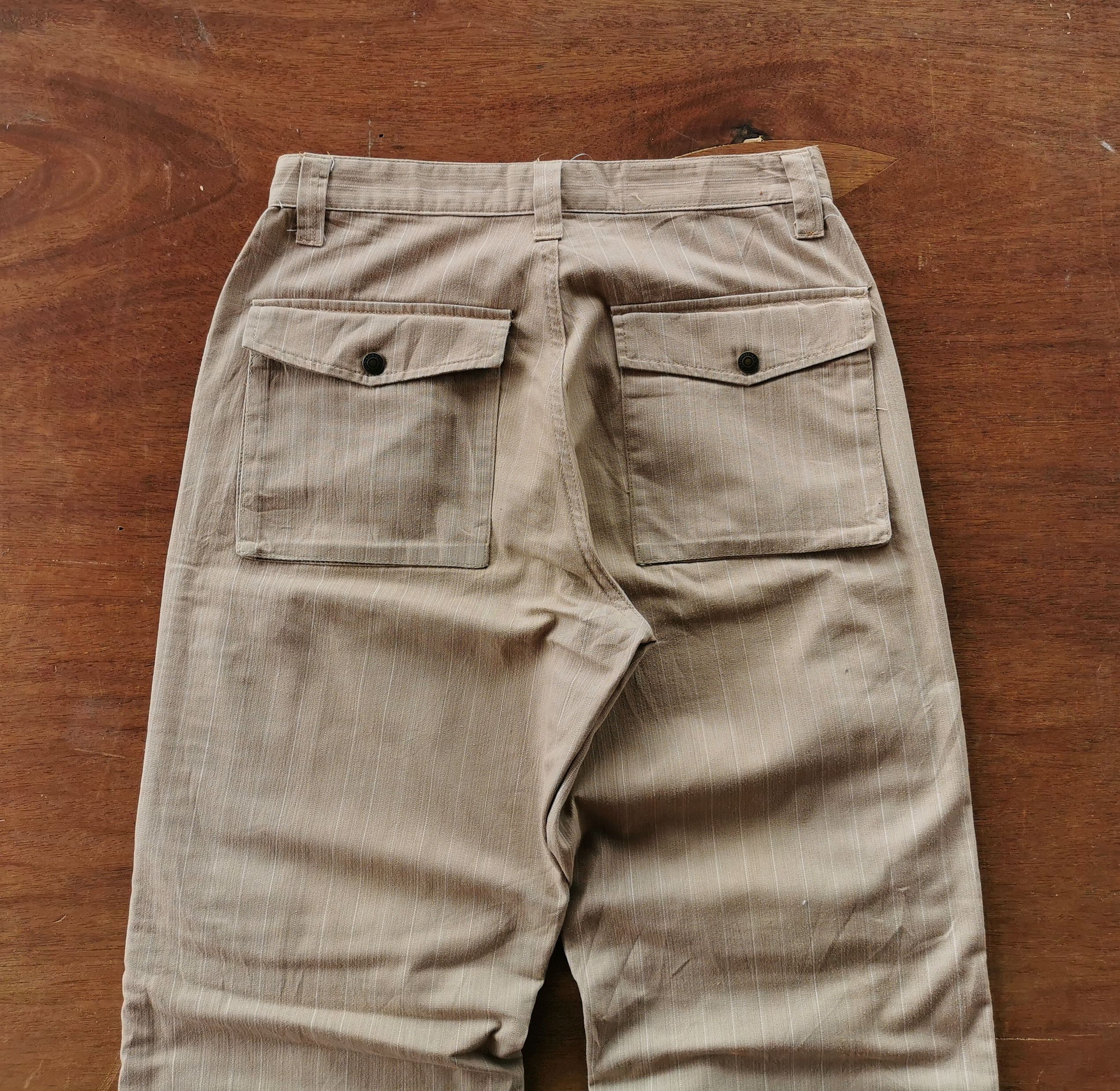 Japanese Brand Vintage Amore Puro Japan Striped Cargo Pants Size US 31 - 4 Thumbnail